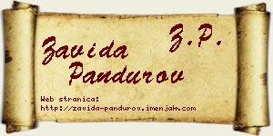 Zavida Pandurov vizit kartica